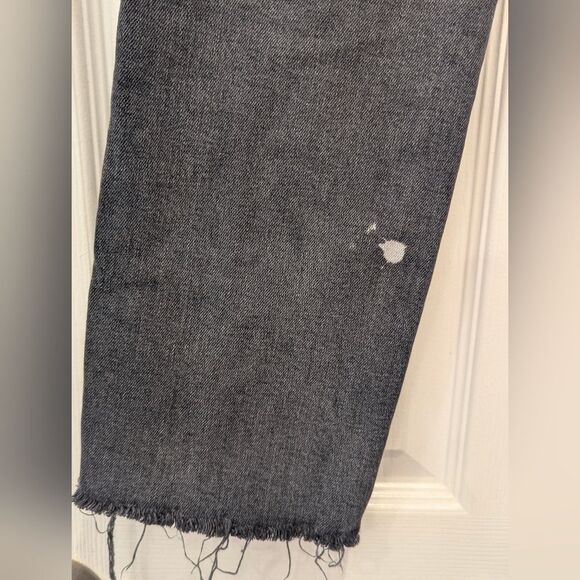 Aritzia Denim Forum Black Gray Arlo High Rise Straight Crop Button Fly 28L Jeans - Picture 9 of 13
